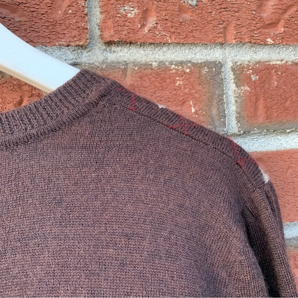 ❌SOLD❌ Italian 100% Merino Wool Scoop Neck Jacquard Dark Academia College Sweat… - Picture 8 of 10